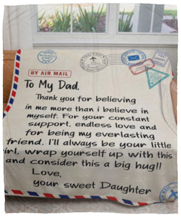 TO MY DAD LETTER BLANKET