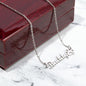 DOG MOM NAME NECKLACE WITH PAW PRINT