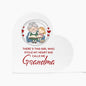 THERE'S THIS GIRL THAT STOLE MY HEART GRANDMA PRINTED HEART SHAPERD ACRYLIC PLAQUE