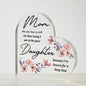 MOM I AM LUCKY PRINTED HEART SHAPED ACRYLIC PLAQUE