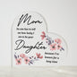 MOM I AM LUCKY PRINTED HEART SHAPED ACRYLIC PLAQUE