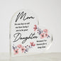 MOM I AM LUCKY PRINTED HEART SHAPED ACRYLIC PLAQUE