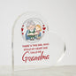 THERE'S THIS GIRL THAT STOLE MY HEART GRANDMA PRINTED HEART SHAPERD ACRYLIC PLAQUE
