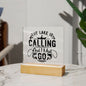 THE LAKE IS CALLING AND I MUST GO SQUARE ACRYLIC PLAQUE