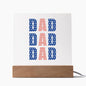 DAD DAD DAD RED WHITE BLUE SQUARE ACRYLIC PLAQUE