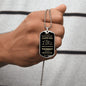TO MY SON DOG TAG HIGHTLIGHT IN GOLD PRINT
