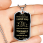 TO MY SON DOG TAG HIGHTLIGHT IN GOLD PRINT