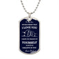 TO MY SON DEEP BLUE DOG TAG
