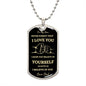 TO MY SON DOG TAG HIGHTLIGHT IN GOLD PRINT