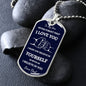 TO MY SON DEEP BLUE DOG TAG