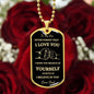 TO MY SON DOG TAG HIGHTLIGHT IN GOLD PRINT