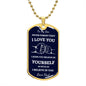 TO MY SON DEEP BLUE DOG TAG