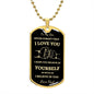 TO MY SON DOG TAG HIGHTLIGHT IN GOLD PRINT