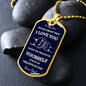 TO MY SON DEEP BLUE DOG TAG