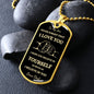 TO MY SON DOG TAG HIGHTLIGHT IN GOLD PRINT