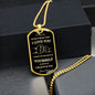 TO MY SON BLACK DOGTAG NECKLACE