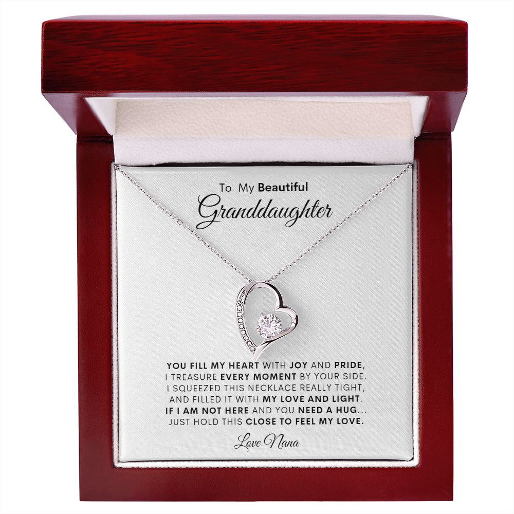 TO MY BEAUTIFUL GRANDDAUGHTER LOVE NANA FOREVER LOVE NECKLACE