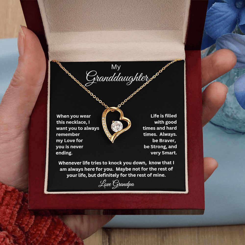 TO MY GRANDDAUGHTER LOVE GRANDPA FOREVER LOVE NECKLACE
