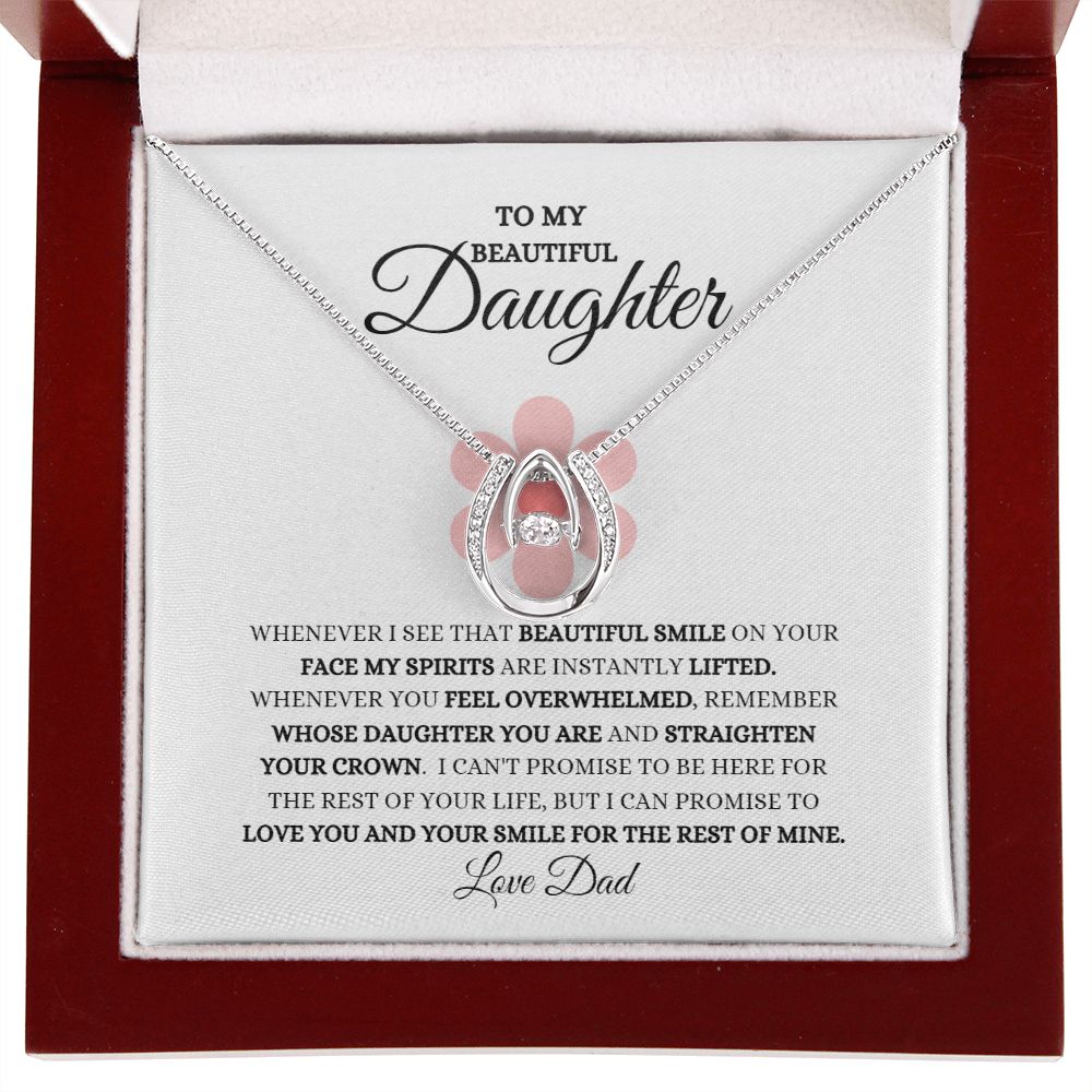 TO MY BEAUTIFUL DAUGHTER LUCKY IN LOVE NECKLACE