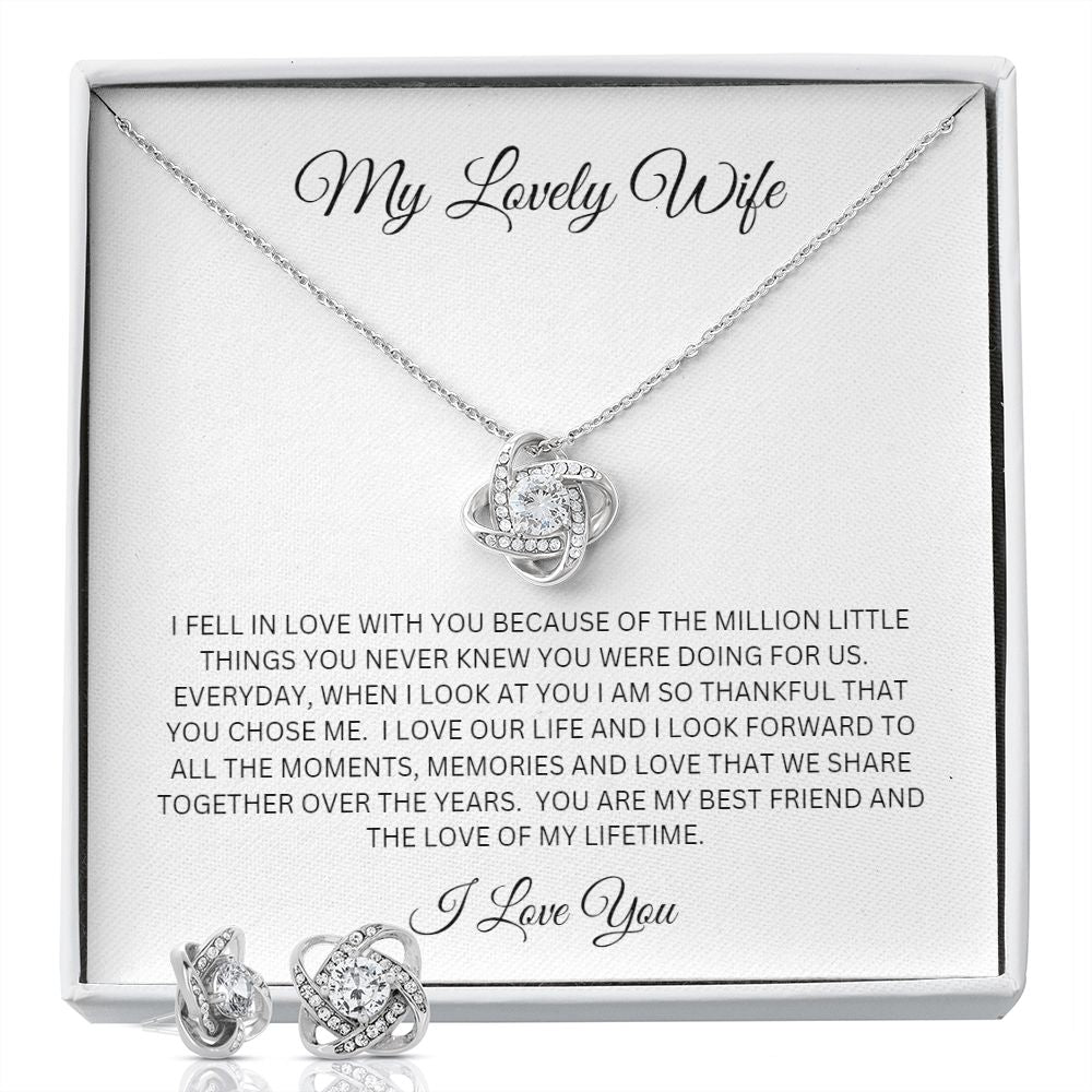MY LOVELY WIFE I LOVE YOU LOVE KNOT NECKLACE