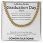 TO MY SON ON HIS GRADUATION DAY 2023 CUBAN CHAIN NECKLACE