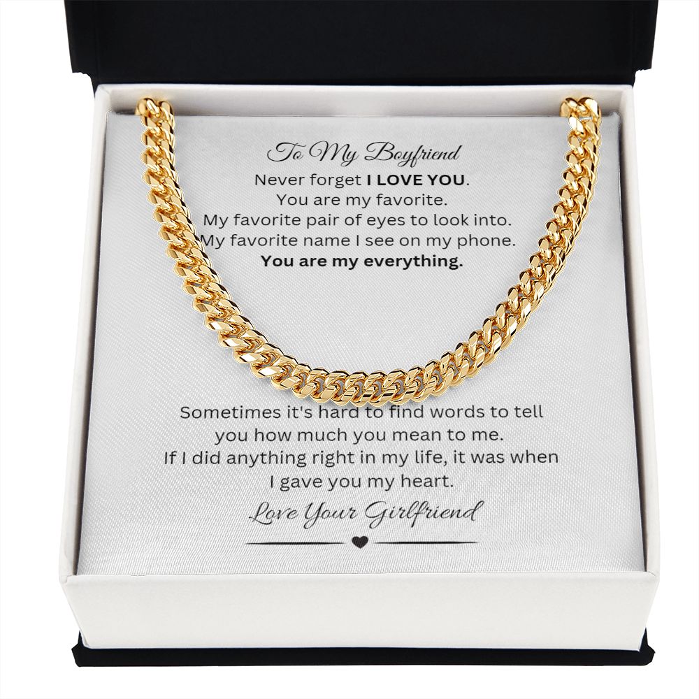 To My Boyfriend Cuban Chain