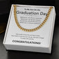 TO MY SON ON HIS GRADUATION DAY CUBAN CHAIN NECKLACE