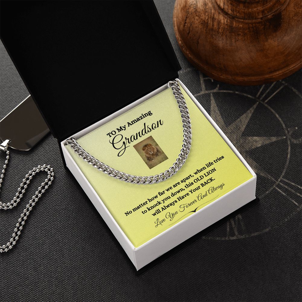 TO MY AMAZING GRANDSON CUBAN CHAIN NECKLACE