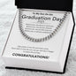 TO MY SON ON HIS GRADUATION DAY 2023 CUBAN CHAIN NECKLACE