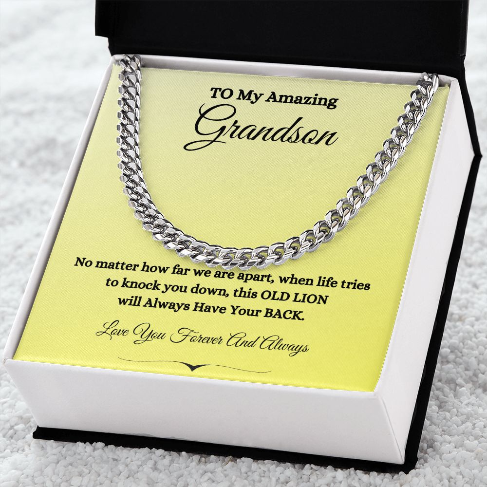 TO MY AMAZING GRANDSON CUBAN LINK CHAIN