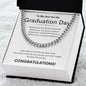 TO MY SON ON HIS GRADUATION DAY CUBAN CHAIN NECKLACE