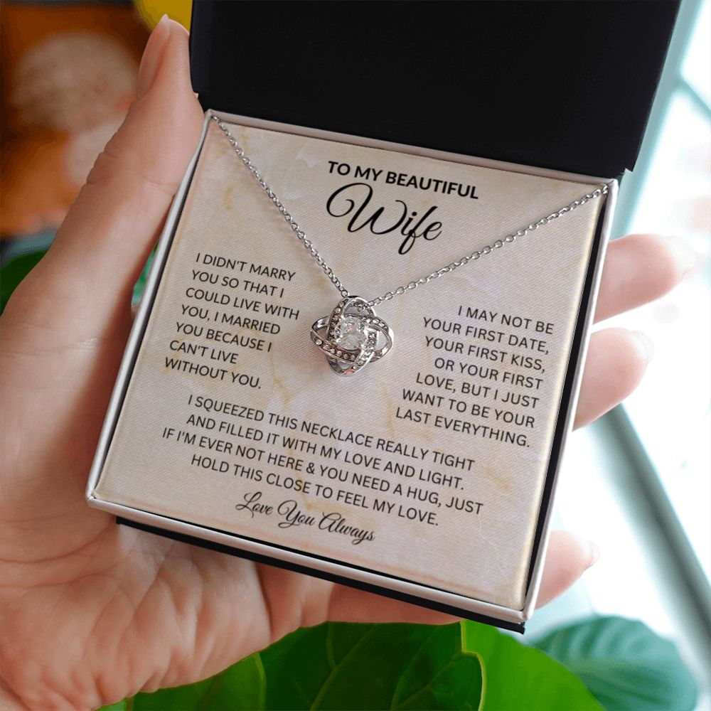 To My Beautiful Wife Love Knot Necklace