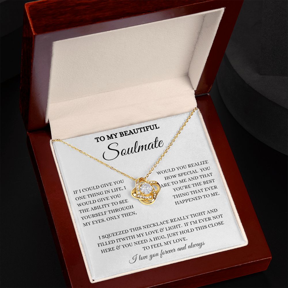 TO MY BEAUTIFUL SOULMATE LOVE KNOT NECKLACE