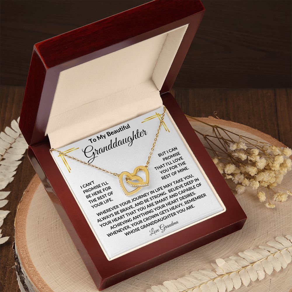TO MY BEAUTIFUL GRANDDAUGHTER LOVE GRANDMA INTERLOCKING NECKLACE