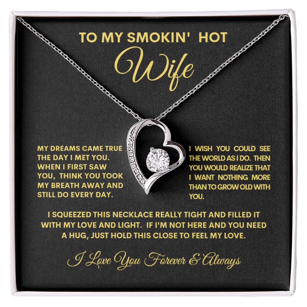 To My Smokin Hot Wife Forever Love Necklace