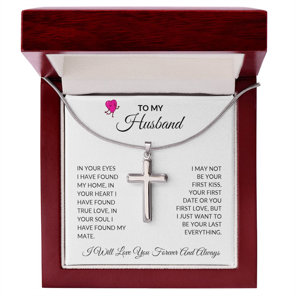 To My Husband Cross Necklace