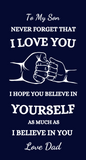 TO MY SON DEEP BLUE DOG TAG
