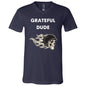 GRATEFUL DUDE SKELTON HELMET FLAME V NECK TSHIRT