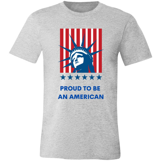 PROUD TO BE AN AMERICAN TS  ROUND NECK  T SHIRT