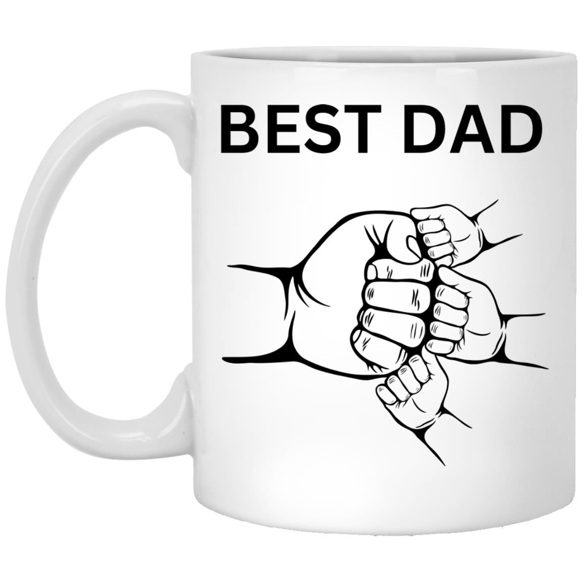 BEST DAD FIST BUMP THREE KIDS CUP