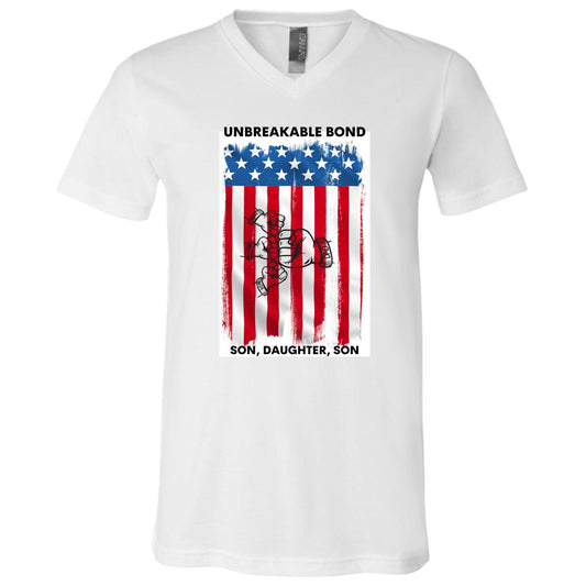 UNBREAKABLE BOND FATHER SON, DAUGHTER SON FLAG  V NECK TS