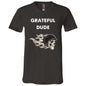 GRATEFUL DUDE SKELTON HELMET FLAME V NECK TSHIRT