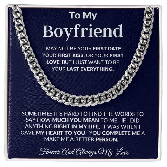 TO MY BOYFRIEND CUBAN CHAIN NECKLACE