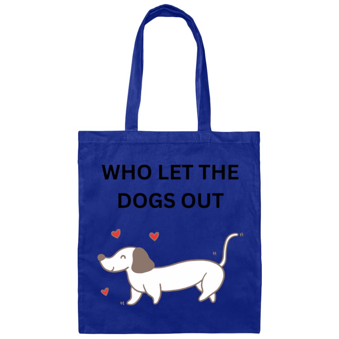 WHO LET THE DOGS OUT TOTE BAG BE007 Canvas Tote Bag