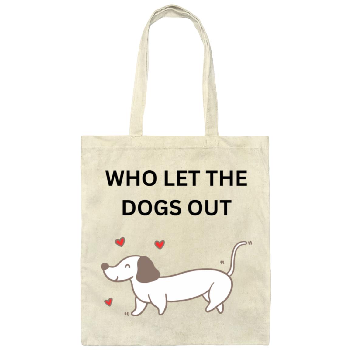 WHO LET THE DOGS OUT TOTE BAG BE007 Canvas Tote Bag