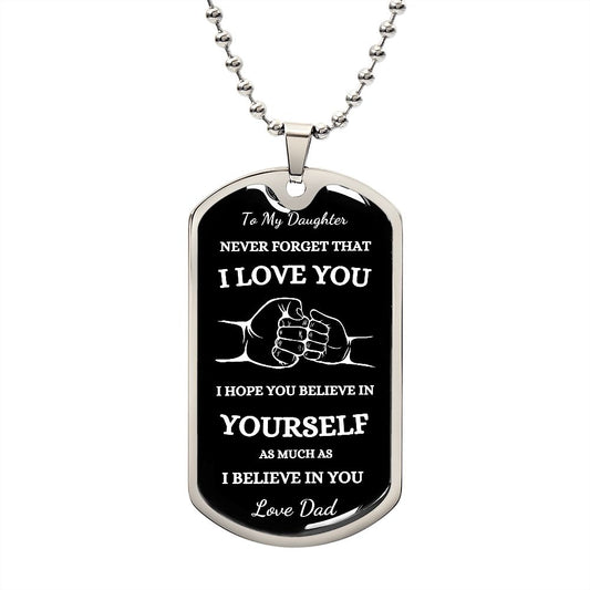 TO MY DAUGHTER DOG TAG BLACK