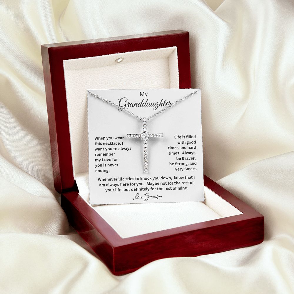 MY GRANDDAUGHTER LOVE GRANDPA CZ CROSS