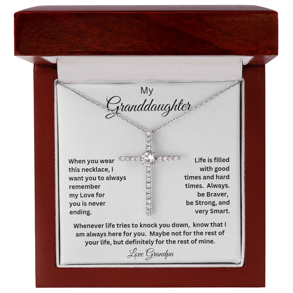 MY GRANDDAUGHTER LOVE GRANDPA CZ CROSS