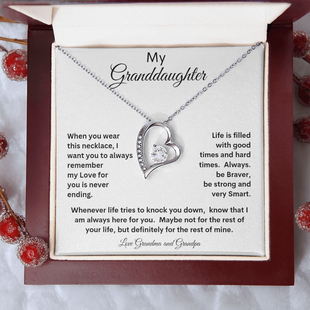 MY GRANDDAUGHTER LOVE GRANDMA AND GRANPA  FOREVER LOVE NECKLACE