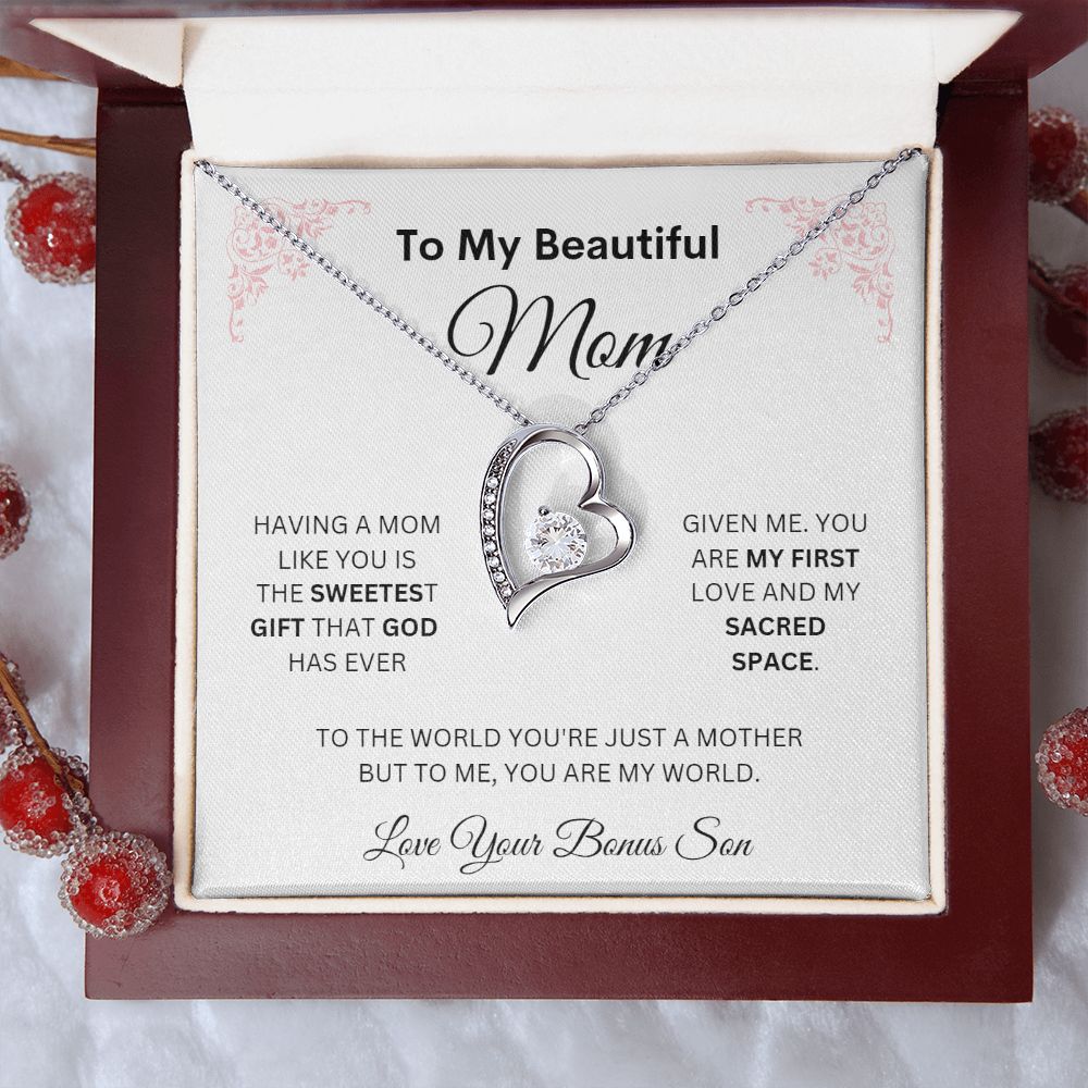 To My Beautiful Mom Forever Love necklace
